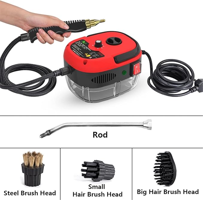 Handheld Steam Cleaner 2500W High Temperature High Pressure Mobile Steam Cleaning Machine for Home Appliance Air Conditioning Kitchen Hood Car Cleaner