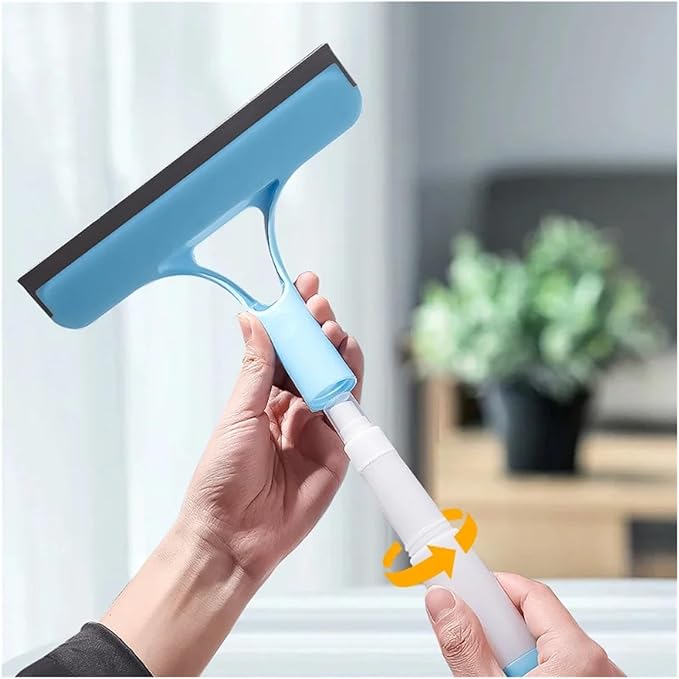 Household Multifunctional Glass Wiper with Watering Can – 3-in-1 Cleaning Tool for Mirrors Windows and Car Windshields