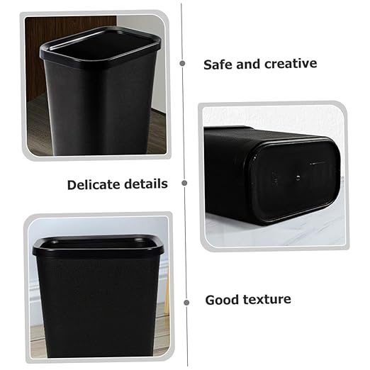 Thickened Plastic Simple Trash Can for Home and Bedroom Opening Garbage Container Bin for Living and Bathroom Wastebasket for Office Desk Sundries and Daily Use