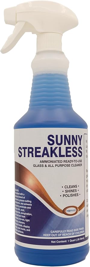 DENCO DISTRIBUTING INC. Warsaw Sunny Streakless RTU Window Cleaner - Industrial - Commercial - Quarts - 12 Per Case