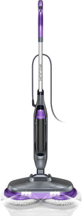 Scrub &amp Steam Mop with Rotating Mop Pads LED Headlights 6 Scrub Pads Large Tank Swivel Steering Effortless Scrubbing Hard Floor Cleaner Upgraded