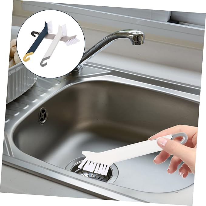 FRCOLOR 9pcs Kitchen Sink Brush with Tweezers Multi-Functional Cleaning Brushes for Cookware Grease and Household Use