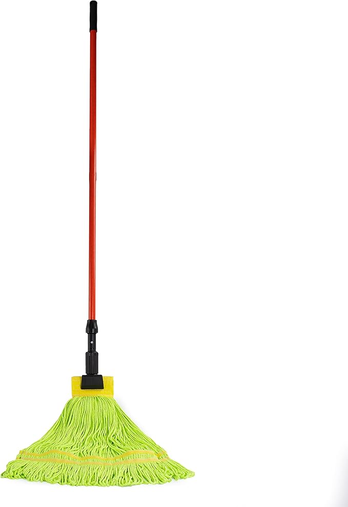 Matthew Cleaning Microfiber String Mop Heavy Duty Commercial Wet Mop Head ReplacementExcellent AbsorbencyPremium LaunderabilityReusable for HomeCommercial and Industrial Use(Green6Pack)