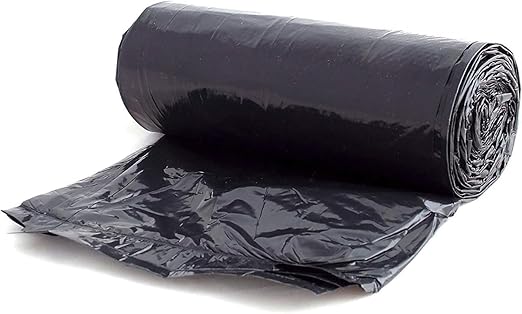Aluf Plastics 26 Gallon Black Star Seal Coreless Roll Trash Bags - 29 x 44 - 0.9 MIL - Pack of 200