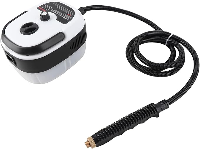 Portable Handheld Steam CleanerHigh Temperature High Pressure Steam Cleaner with Brush HeadsABS Portable Car Steamer Durable and Reliable for Kitchen Furniture Bathroom Car (White)