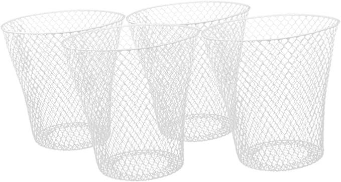 PRETYZOOM 4pcs Sturdy Iron Weave Waste Basket Storage Basket for Organizing Plant Pot Office Bedroom Airflow Mesh