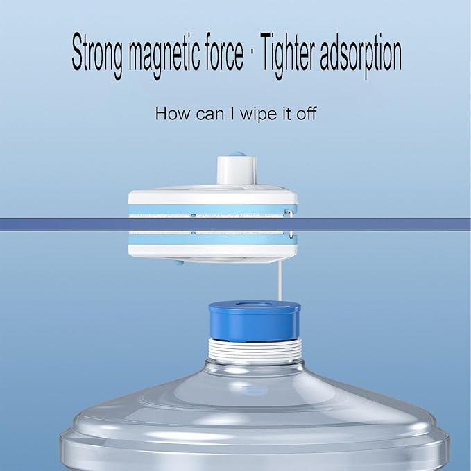 Double-Sided Glass Window Cleaner Five-Speed Magnetic Adjustment Anti-Pinch Hand Design Removable Cleaning Cotton Sheet Suitable for High-Rise Window Cleaning