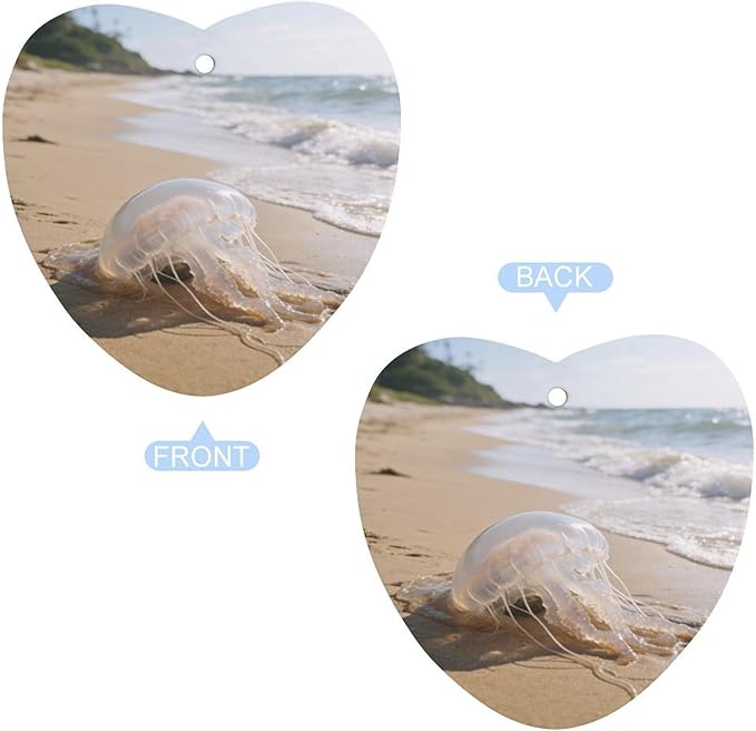 5PCS Car Air Freshener Hanging Personalized Double Sided Transparent Beach Car Fresheners Long Lasting New Cars Scents Cute Automotive Freshies for Closets Drawers (tea)
