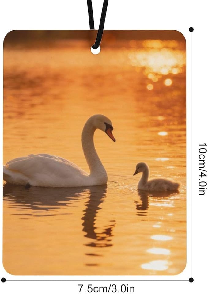 5PCS Car Air Freshener Hanging Personalized Double Sided Swan Cygnets Car Fresheners Long Lasting New Cars Scents Cute Automotive Freshies for Closets Drawers (tea)