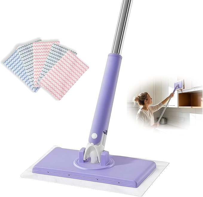 Snapu Gripc Minie Mopp PortablexSnapu Gripc MoppSnap-on Snapw-gripb Minie Mopt Lockingx Mopx Head and Mopx Padh Designedd for Cabinetsx and Tightt(includess 5 mopl Pads) (White) (Purple)