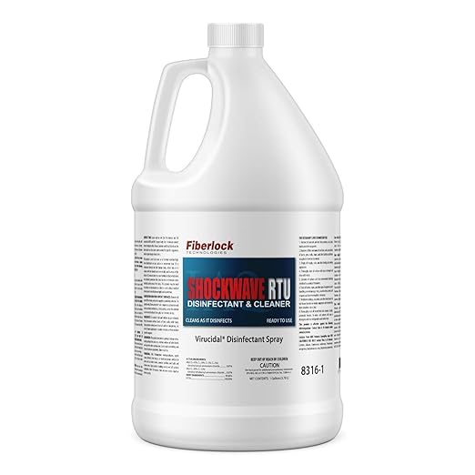 Fiberlock ShockWave RTU Disinfectant Cleaner 1 Gallon Ideal for Water Restoration &amp Flood Mitigation Hospital Grade Disinfectant Ready-To-Use Formula