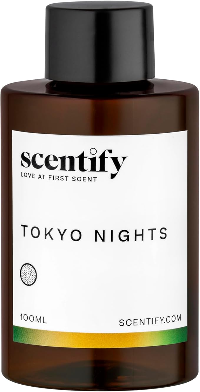 Scentify Tokyo Nights Aroma Oil Refill for Diffusers – Bergamot Grapefruit &amp Sandalwood Amber Woods – Luxury Aromatherapy Fragrance – 100ml / 3.38oz