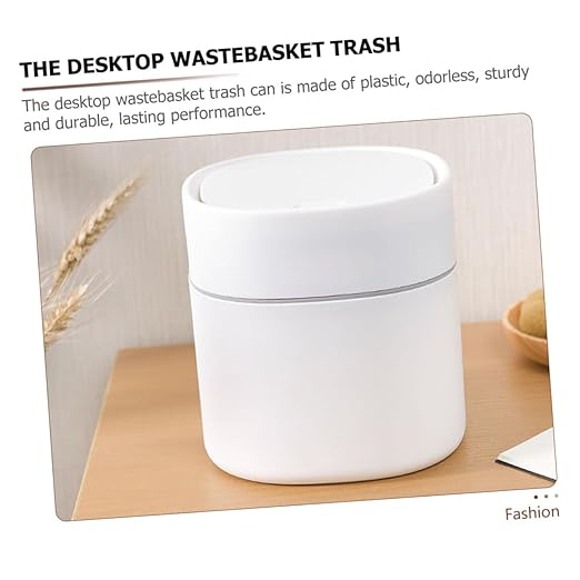 2pcs Modern Portable Desktop Trash Can Lidded Waste Bin for Home Kitchen Office Plastic Wastebasket for Tabletop Use Smooth Surface Easy to Clean