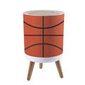 Small Trash Can with Lid Basketball Garbage Bin Round Waste Bin Press Cover Dog Proof Wastebasket for Kitchen Bathroom Living Room 1.8 Gallon