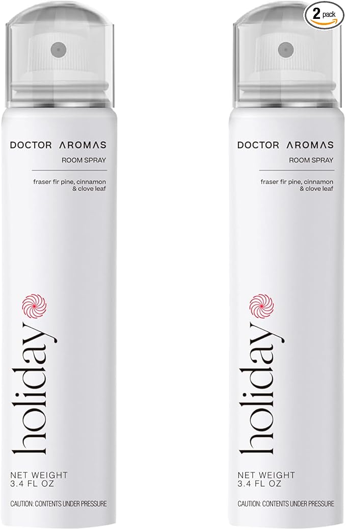 Doctor Aromas Premium Air &amp Room Spray – Pine &amp Cinnamon Long-Lasting Fragrance for Home Bedroom or Bathroom – Powered by Everspray Tech (Pack of 2 Holiday)