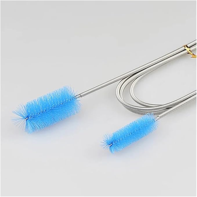 Aquarium Cleaning Brush for Water Filter Pump Lily Pipe Air Tube Hose Stainless Steel Fish Tank Brush Water Pump Accessories