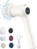 AIRSEE Electric Spin Scrubber Cordless Power Rotating Brush 2 Speeds 6 Replaceable Brush Heads Handheld Shower Bathroom Scrubber for Cleaning Floors Windows Bathtubs Tiles Sink Car