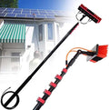 3.6-10.8m Window Cleaning Pole Window Cleaner Kit Water/Hose Fed Extendable Pole Telescopic Window Cleaning Tools for Caravan Solar Panel Deck Brush Head Adjustable30FT/9M