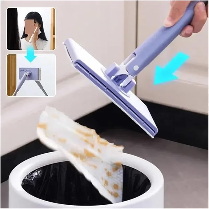 2-8PCS Household Cleaning Multifunctional Washcloth Mop Lazy Automatic Clip Cloth Flat Dusting Wipe Glass Small(B-4PCS)