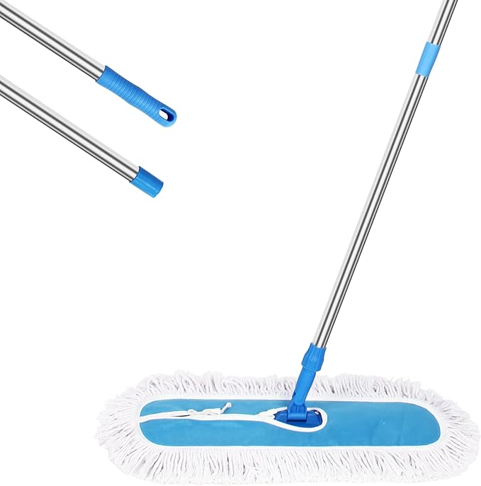 24 Commercial Dust Mop MEIBEI Dust Floor Mop with Cotton mop Head Dust Mop for Hardwood Floors with Long Handle Industrial Dust Mop for Factory Shopping Mall Garage Company Hotel (24*5 inch)