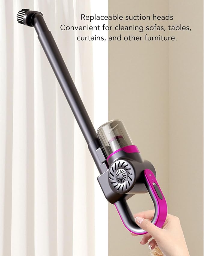 Cordless Mattress Vacuum Cleaner 11Kpa Strong Suction with Sanitizing Light USB Rechargeable for Bed Carpet Sofa