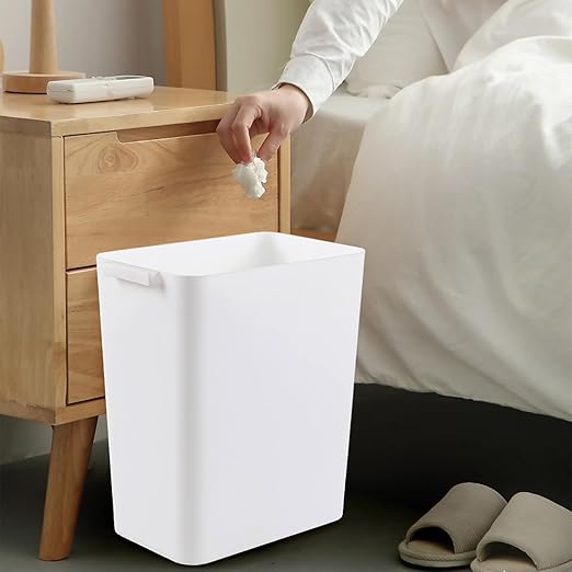 Kiddream 3 Pack 4.5 Gallon Deskside Wastebasket Plastic Slim Trash Can White