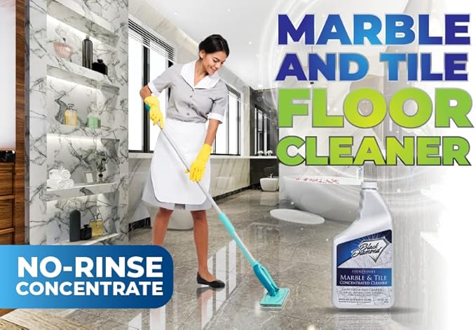 Black Diamond Stoneworks MARBLE &amp TILE FLOOR CLEANER. Great for Ceramic Porcelain Natural Stone No-rinse Concentrate.(1-Gallon) AND Ultimate Grout Cleaner: for Even The Dirtiest Grout2-QT-Brus