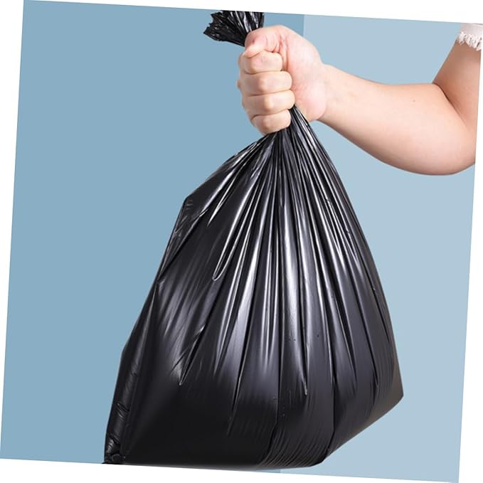200pcs Thickened Plastic Trash Bags Heavy-duty Kitchen and Bathroom Garbage Liners Black Multipurpose Office Waste Disposal Leak-resistant