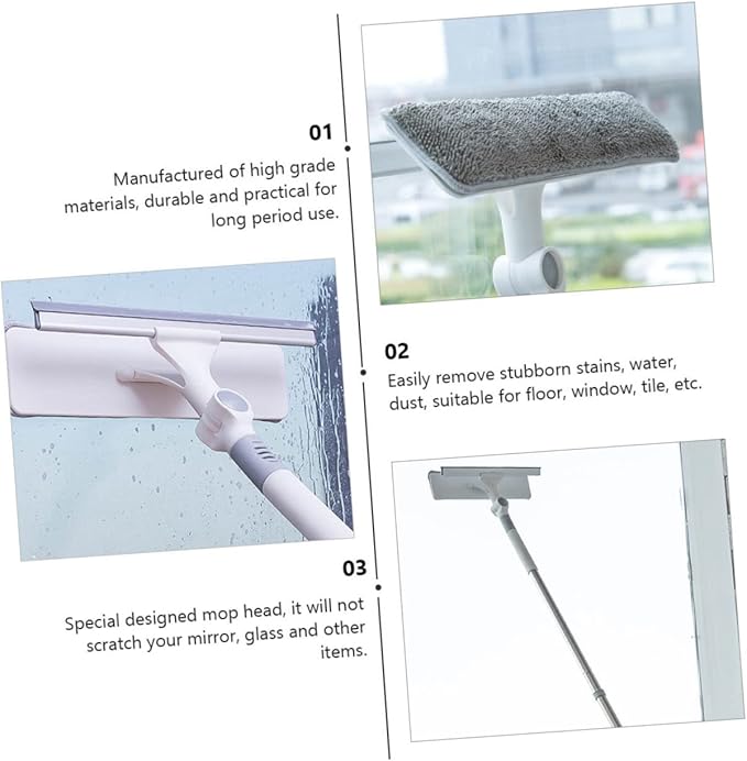 1Pc Multi Purpose Window with Ergonomic Handle Floor Mop for Deep Cleaning for Bathroom Glass and Household Use Durable Effortless Design