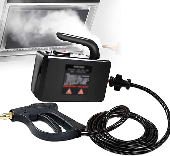 Pressure Steam Cleaner 2600W High Pressure Car Steam Engine for Car Detailing Handheld Steam Cleaner for Car Detailing Portable Steam Engine for Cleaning (110V/220V)Black-110V