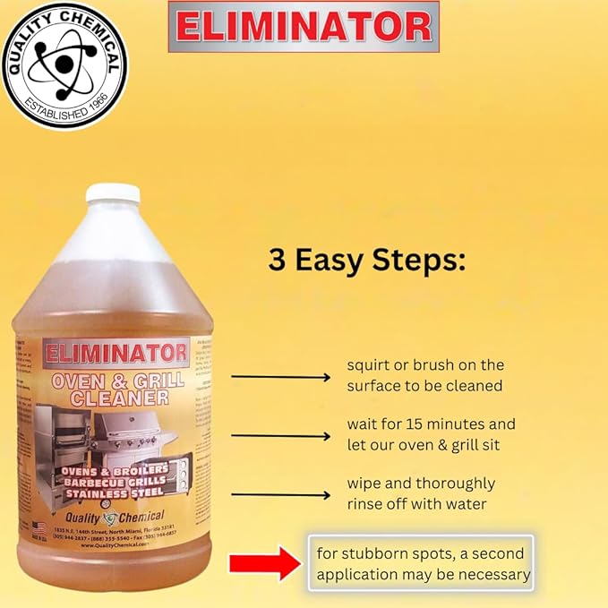 Quality Chemical Oven Cleaner &amp Grill Cleaner - Heavy-Duty/Fast Acting &amp Easy to Use/Degreaser/Heavy Duty Oven Cleaner/Best Oven Cleaner/Made in USA - 128 oz (Pack of 2)