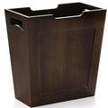 TOPZEA Bamboo Waste Basket Rectangular Narrow Trash Can with Handles Wooden Slim Wastebasket Small Garbage Cans for Bathroom Bedroom Kitchen Craft Room Office RVs 10.5x6x11