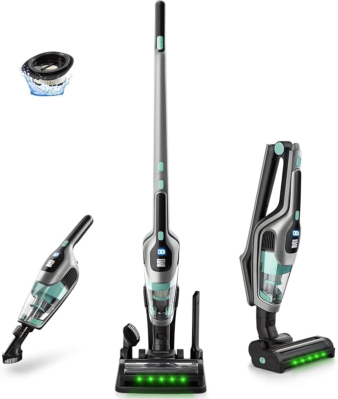 Kenmore 200 Series DS2010 Cordless Stick Vacuum Lightweight Cleaner 2-Speed Power Suction LED Headlight 2-in-1 Handheld for Hardwood Floor Carpet &amp Pet Hair