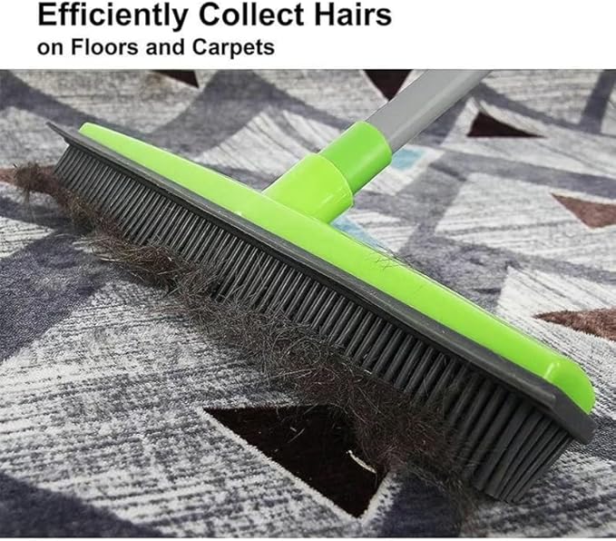 Ultimate Pet Hair Removal Broom | Adjustable Dog &amp Cat Hair Remover for Carpet | ShedStopper Tool for Effortless &amp Quick Pet Hair Cleaning—Perfect for Multi-Pet Homes(Green)
