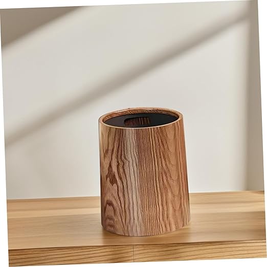 Bathroom Trash Can Wastebasket Rustic Design Large Capacity Counter Trash Can Plastic Construction Suitable for Kitchen Office Bathroom