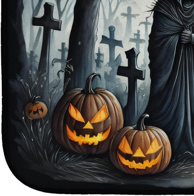 Caroline's Treasures DAC2276DDM The Grim Reaper Spooky Halloween Dish Drying Mat Absorbent Dish Drying Mat Pad for Kitchen Counter Dish Drainer Mat for Countertop 14 x 21 Multicolor