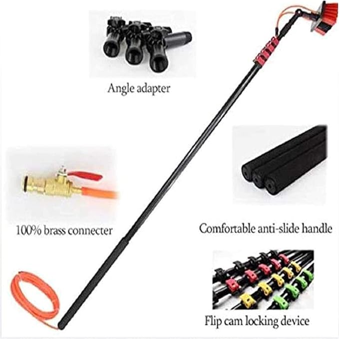 Window Clean Washing Set Equipment Telescopic Extension Pole Cleaning Kit Suitable for Window Cleaning Photovoltaic Panel Cleaning Trucks10.8M/36FT