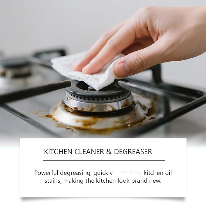 Heavy Oil Stain Cleaner KitchenHeavy Duty Kitchen Degreaser Spray Heavy Oil Cleaner Stain Oven Stove Range Hood Sink (2PC)
