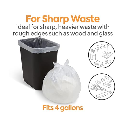 Professional 4 Gallon Trash Bag 17 x 17 Low Density 0.35 mil Clear 1000 Bags/Box