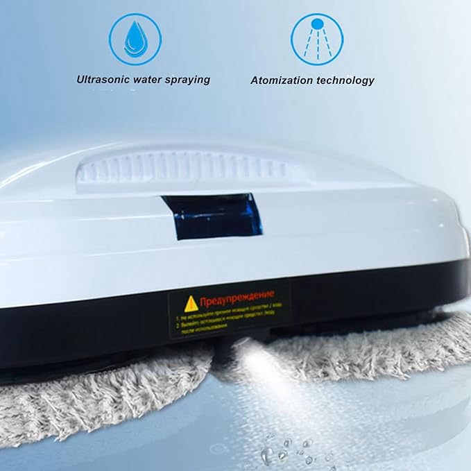 Window Cleaner Robot 2800Pa Suction Power Glass Cleaning Robot with 8 Cloth Double Disc Wiping Cleaning Robot for Windows Tiles Glass Door