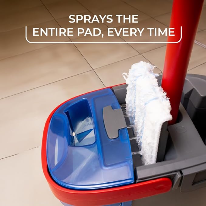 O-Cedar H2prO Flat Mop System | Quick Cleaning Tool | Clean with Water | Machine Washable Reusable Microfiber Mop Pad | Safe on Wood Floors Vinyl Tile Baseboards Walls