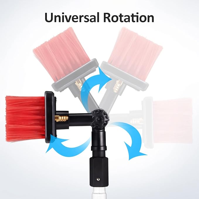 Window Cleaning Kit Lightweight Aluminum Alloy Water Fed Pole Solar Panel Cleaning Brush and Pole Telescopic Water Brush for Cars Glass Curtain Walls Solar Panels Windows