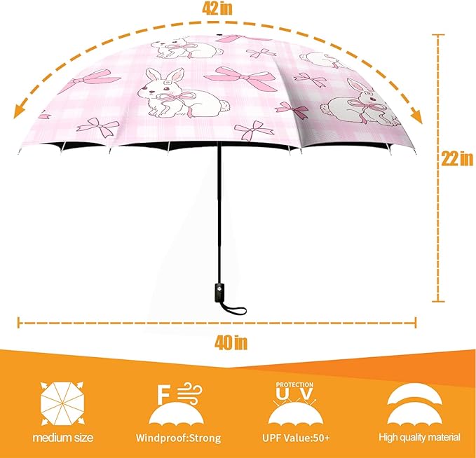 Small Compact Travel Automatic Folding Umbrella for Women Portable Lightweight Rain Wind UV Sun Shade