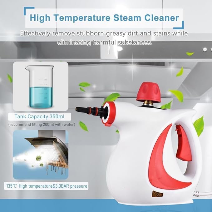 Handheld Steam Cleaner 10 in 1 Handheld Pressure Multi Purpose Cleaner Home Use (Blue)