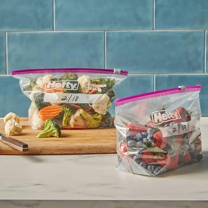 Hefty Slider Bags Half Gallon 32 Count (Pack of 9)