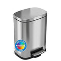 iTouchless 5 Liter / 1.32 Gallon SoftStep Bathroom Trash Can with Lid &amp AbsorbX Deodorizer – Stainless Steel Wastebasket with Removable Inner Bucket Space-Saving for Home Office Cubicle Bedroo