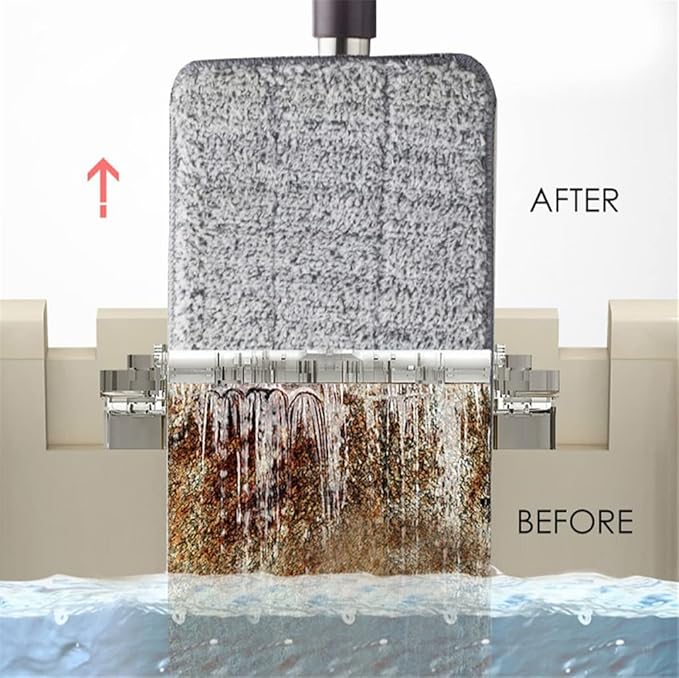 Cloth Hand Free Wringing House Home Floor Cleaning Mops Flat Squeeze Automatic Mop and Bucket Set