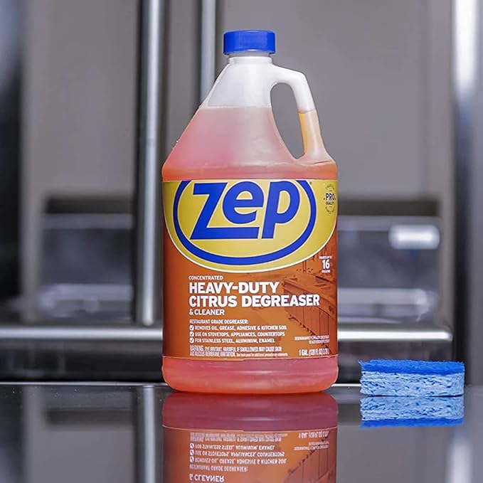 Zep Heavy-Duty Citrus Degreaser Refill - 1 Gallon (Case of 2) ZUCIT128 - Professional Strength Cleaner and Degreaser Concentrated Pro Formula