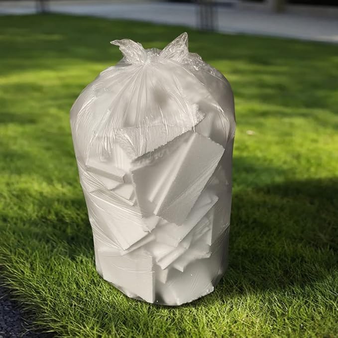 TYPLASTICS 55 Gallon Clear Trash Can Liners - 36 x 60 - High Density Garbage Bags - Case of 200 - Multipurpose for Office Outdoor Recycling Industrial and Commercial