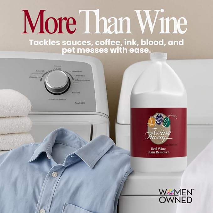 Wine Away Red Wine Stain Remover - Removes Wine Spots - Perfect Fabric Upholstery and Carpet Cleaner Spray Solution - Spray on Stain Wash and Resolve Laundry to Vanish Stain - Citrus Scent - 1 Gallon
